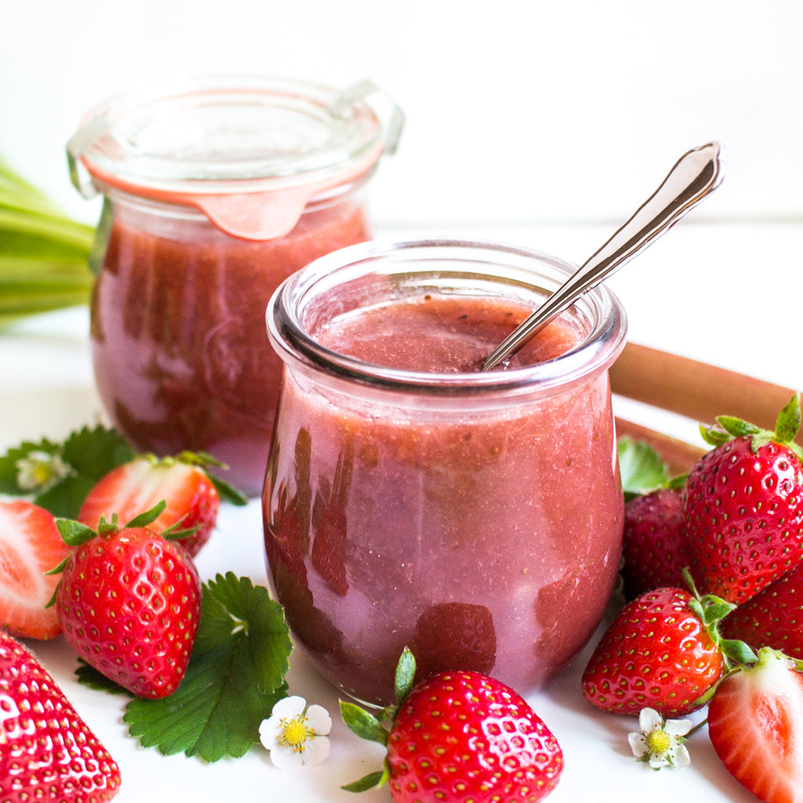 Hausgemachte Erdbeer-Rhabarber Marmelade