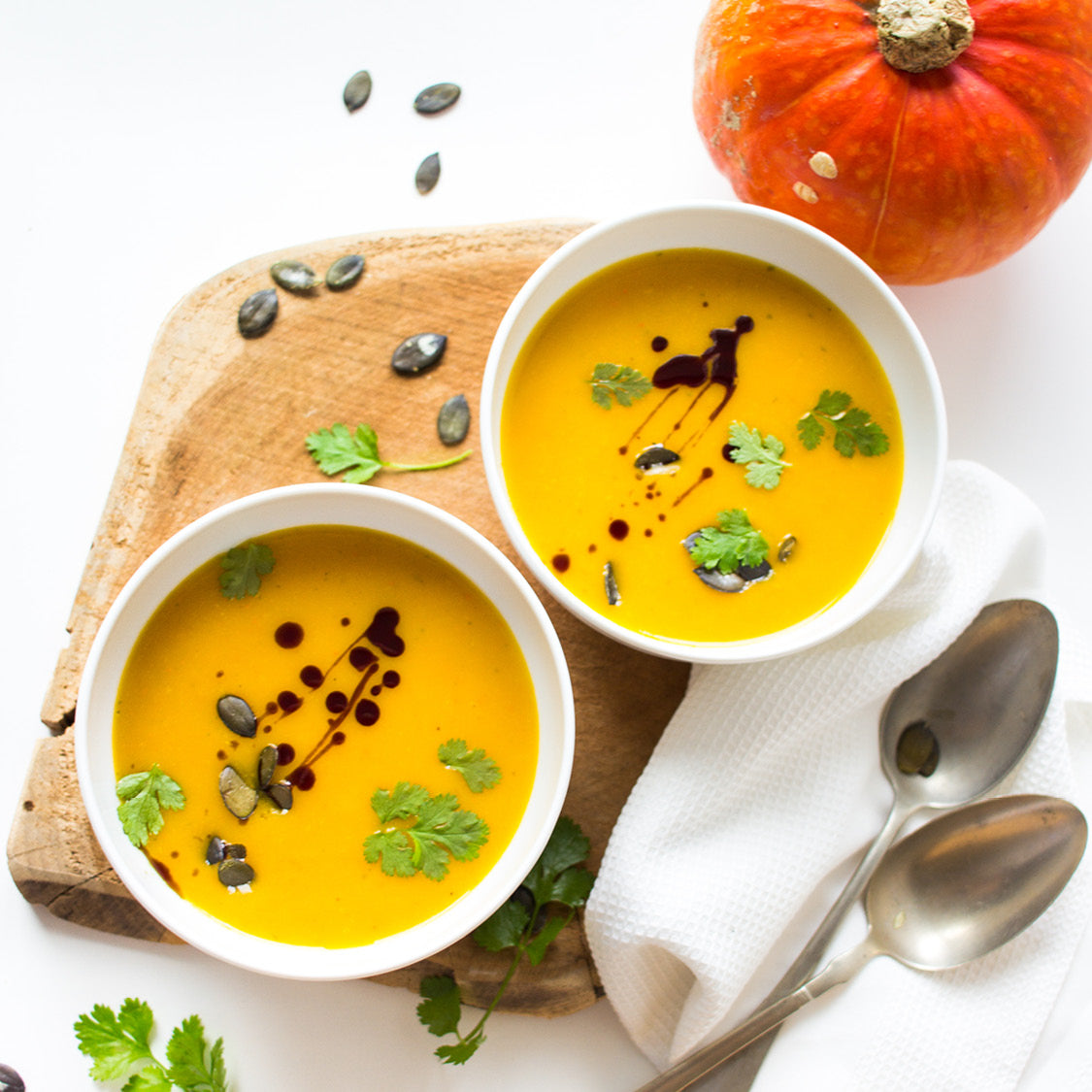 Herbstliche Kürbiscremesuppe mit Ingwer