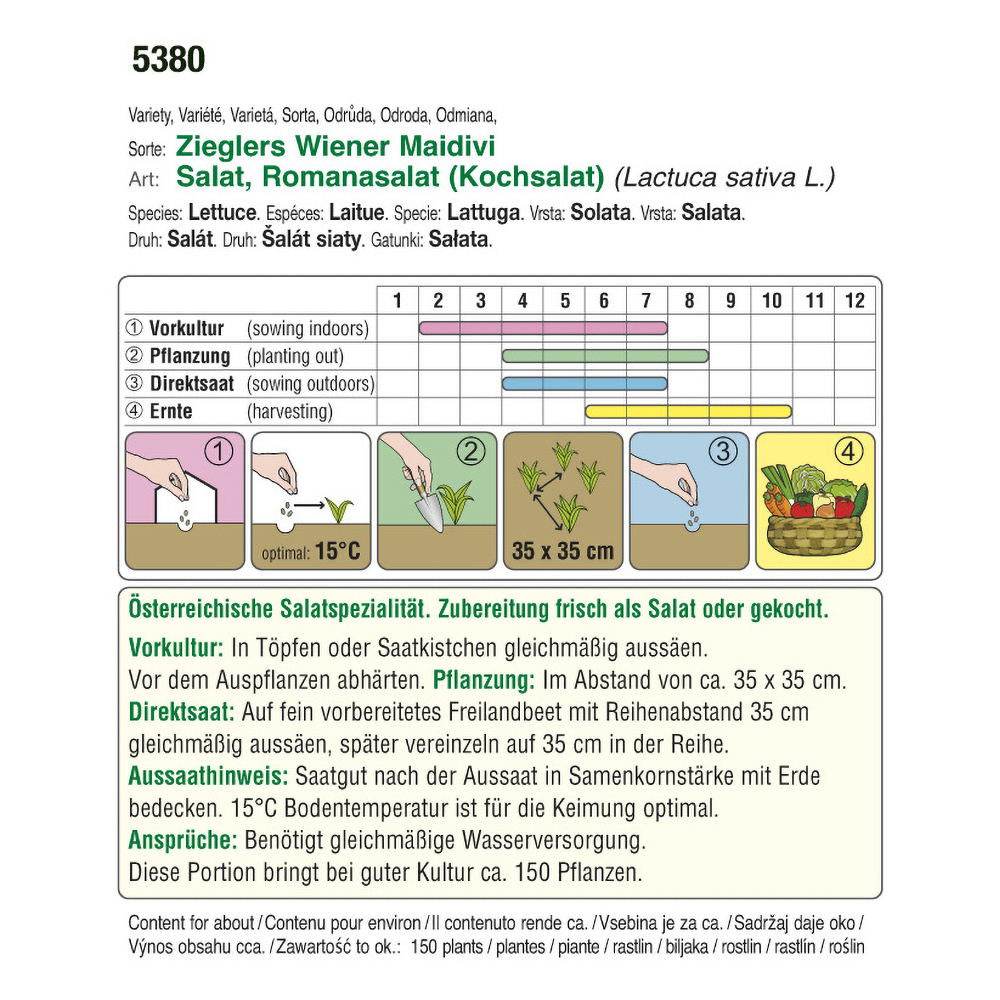 Austrosaat Romanasalat ZieglersWr.Maidivi Austroselect Biosaatgut