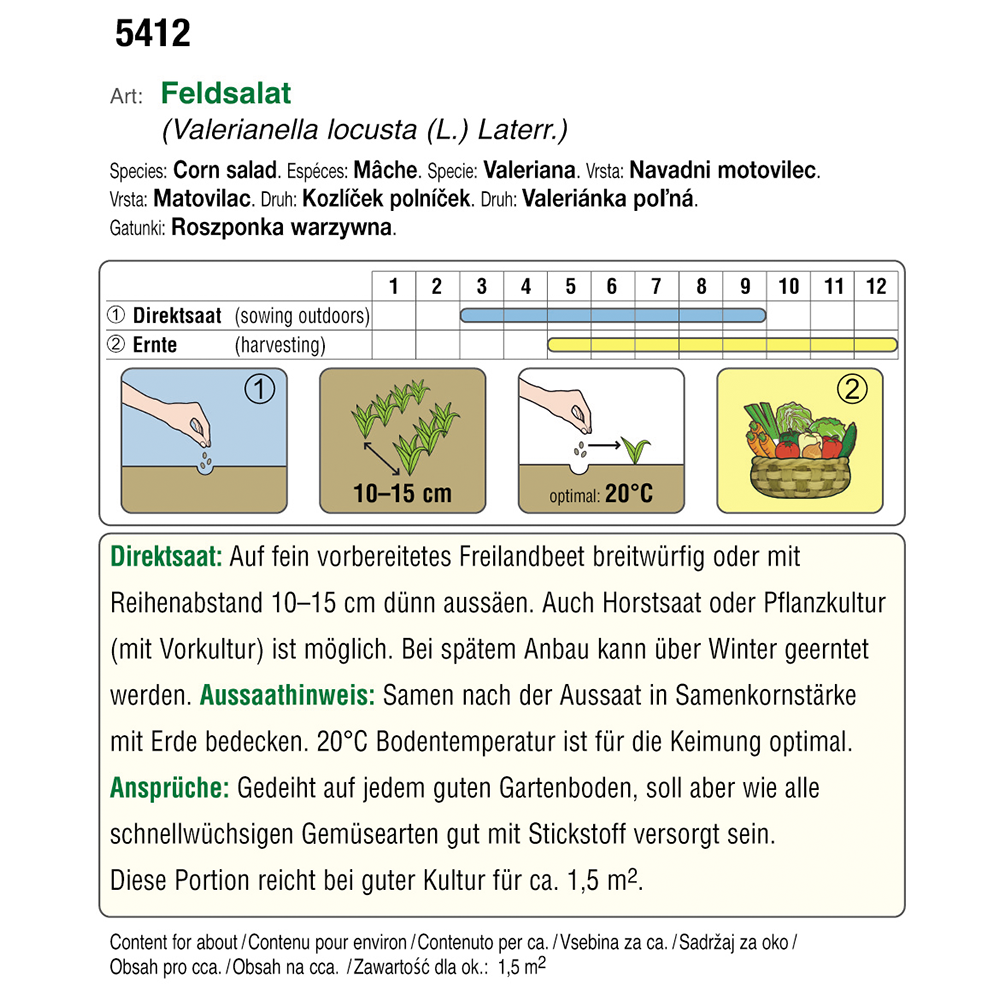 Austrosaat Feldsalat Vit