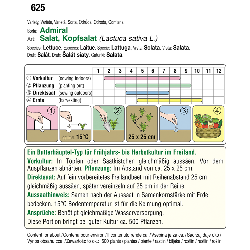 Austrosaat Kopfsalat Admiral Austroselect