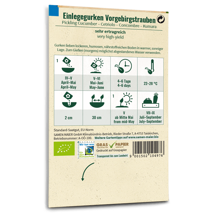 Samen Maier Einlegegurken, Vorgebirgstraube