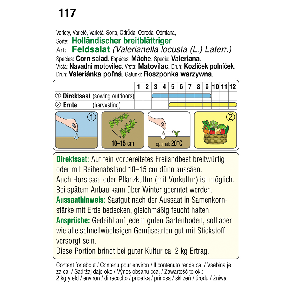 Austrosaat Feldsalat Holl.breitblättriger