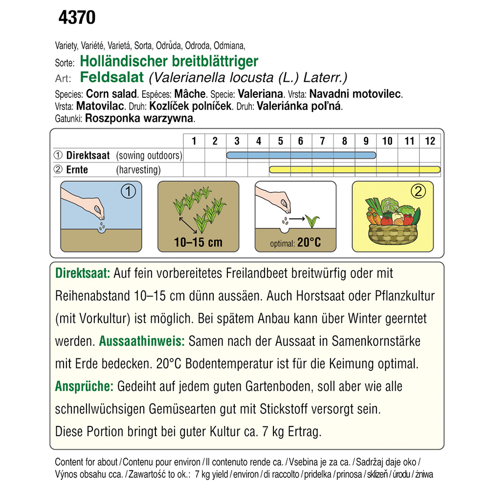 Austrosaat Feldsalat Holländ.Breitblättr.