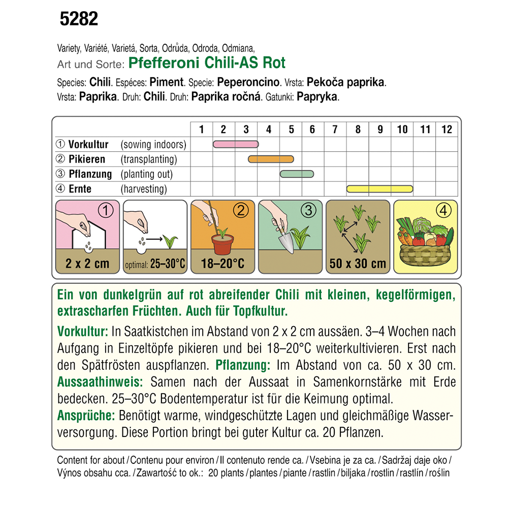 Austrosaat Pfefferoni Chili-AS Rot Austroselect Biosaatgut